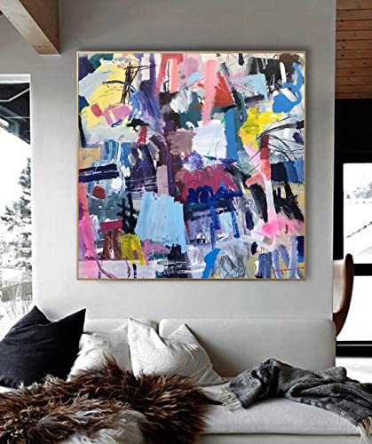 Оригиналната снимка на Цветно Изкуство, Абстрактно Изкуство Голямата картина върху платно Лилаво Стенни Живопис с маслени Бои Стенен Декор на Стая | СЕЗОНЕН ЛИЛАВ?