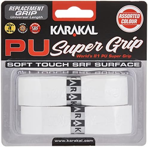 Замяна ръкохватка за рекет Karakal ПУ Supergrip - тенис / бадминтон / скуош - бял x 6 от Karakal