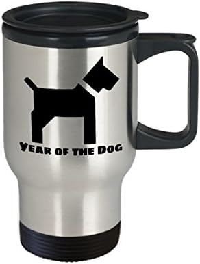 Най-добрите подаръци за Китайската Нова 2018 година - Година на Кучето - Подарък Чаша, Чаена Чаша - СРЕБРИСТО-ЧЕРНА ПЪТНА ЧАША - ШОТЛАНДСКИ ВЕЛЬШ ТЕРИЕР