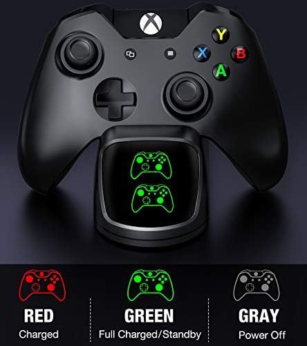 Зарядно устройство Dobe контролера на Xbox One, Акумулаторна батерия с Капацитет 2x1200 ма за Xbox One Controller Charger за Xbox