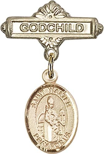 Детски икона Jewels Мания за талисман на Светия Валтер Понтнуазского и иконата Кръщелник | Детски икона от 14-каратово злато с талисман