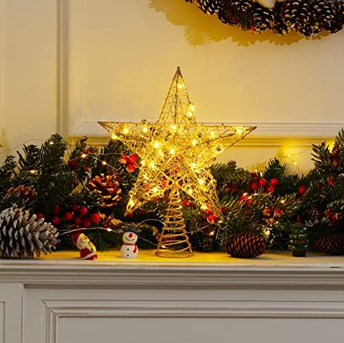 Коледно Дърво, Topper, Star led Светлини, Звездна Върхът на Дървото, Работещи на Батерии, С Подсветка, Звездна Елха, Topper за Коледни
